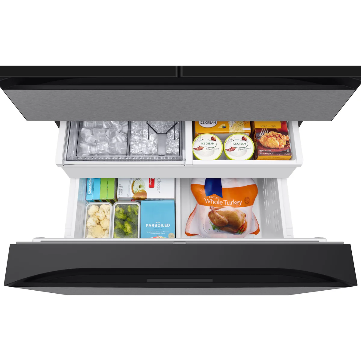 Samsung 36" 23 Cu.Ft. Bespoke AI 4-Door Counter-Depth French Door Refrigerator – Stainless Steel (RF90F23BECRAA) - Image 5