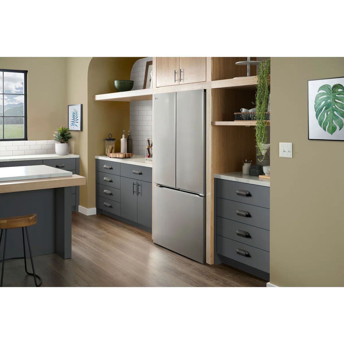 LG 25.1 Cu.Ft. 3-Door French Door Refrigerator with Internal Water Dispenser – PrintProof™ Stainless Steel (LF25Z6211S) - Image 3