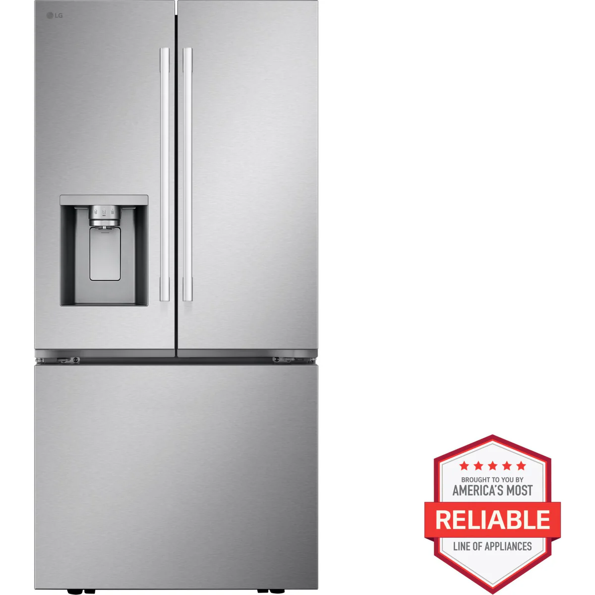 LG 25 Cu.Ft. French Door Refrigerator with External Ice & Water Dispenser – PrintProof™ Stainless Steel (LF25H6330S)