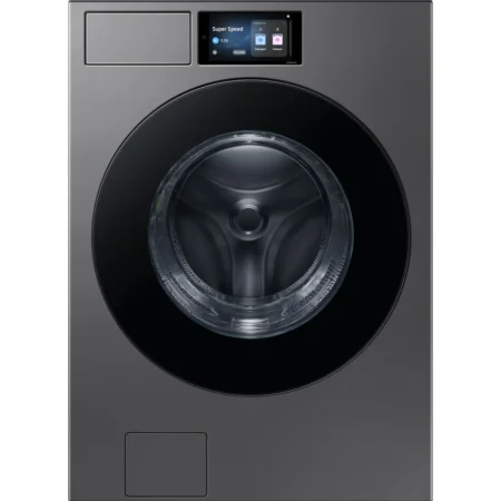 Samsung 6.1 cu.ft. AI Front Load Washer with 7” LCD Display – Dark Steel (Model WF90F53ADSA5)