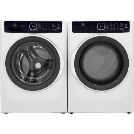 Electrolux 5.2 cu.ft. Front Load Washer & 8.0 cu.ft. Electric Dryer Pair – White (Model ELFW7437AW-ELFE743CAW)