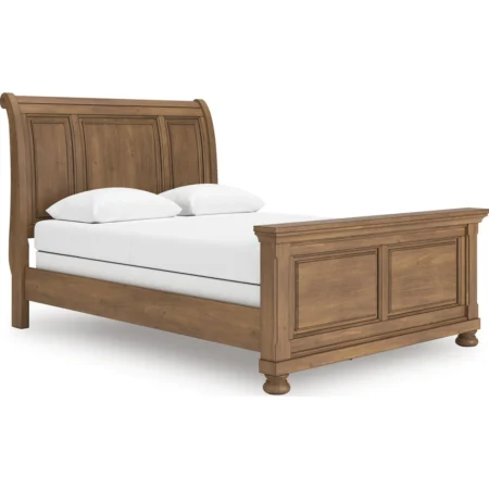 Feddinger Sleigh Bed – Medium Brown – Queen Size