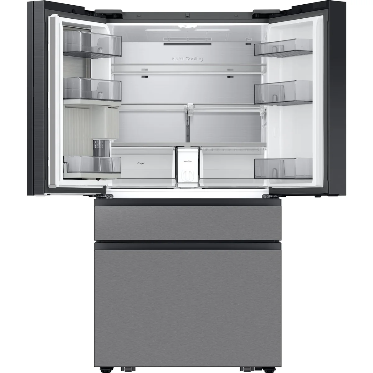 Samsung 36" 23 Cu.Ft. Bespoke AI 4-Door Counter-Depth French Door Refrigerator – Stainless Steel (RF90F23BECRAA) - Image 10