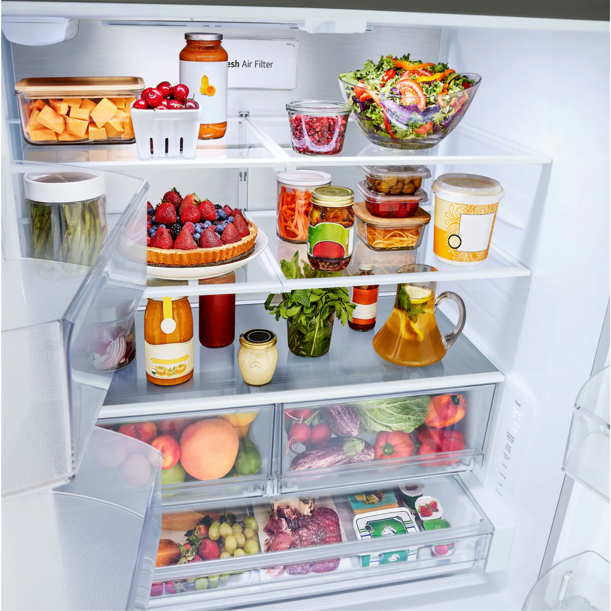LG 25.1 Cu.Ft. 3-Door French Door Refrigerator with Internal Water Dispenser – PrintProof™ Stainless Steel (LF25Z6211S) - Image 7